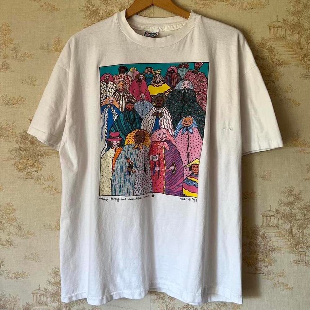 Vintage 1990 Kiki Suarez Art T Shirt | Many Strong and Beautiful Women | Size XL
